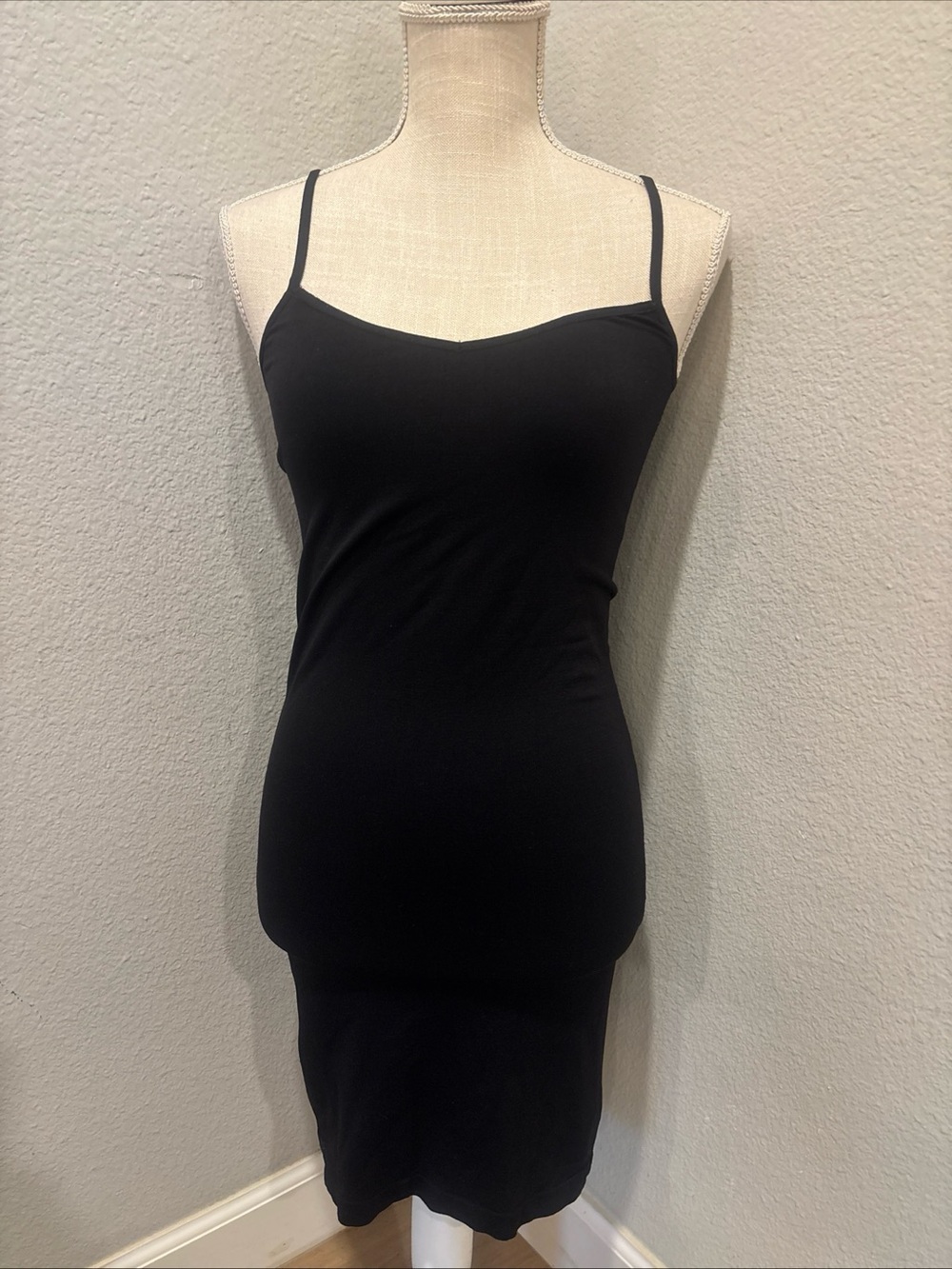 Free People Black Mini Slip Spaghetti Strap Medium Large